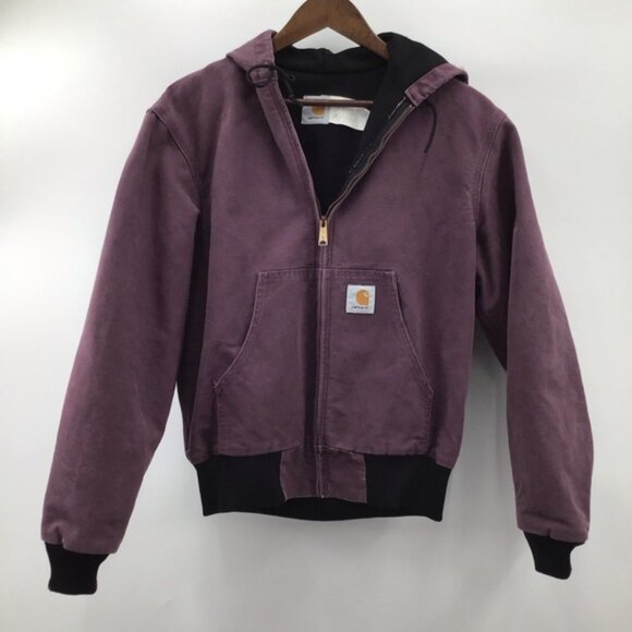 Carhartt Distressed Plum Hooded Jacket - Picture 1 of 13
